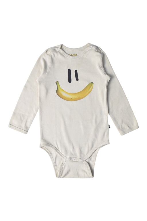 A White Long Sleeve Bodysuits from Molo in size 12-18M for boy. (Front View)
