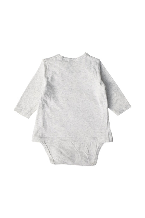 A Grey Long Sleeve Bodysuits from Seed in size Newborn for boy. (Back View)