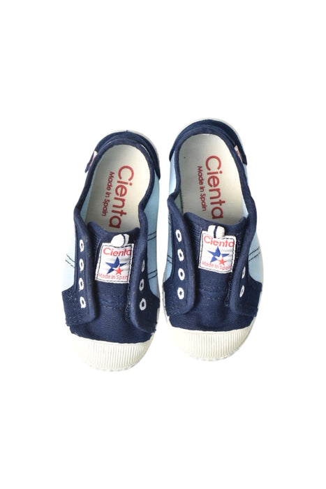 A Navy Slip Ons from Cienta in size 18-24M for boy. (Back View)