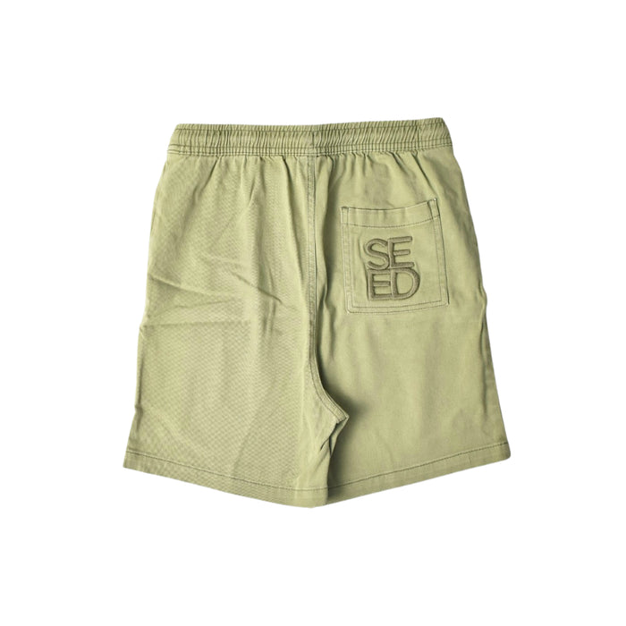 A Green Shorts from Seed in size 12Y for boy. (Back View)