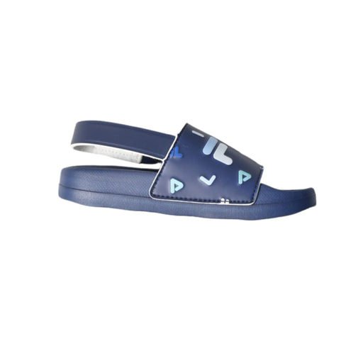 A Navy Sandals from Fila in size 7Y for boy. (Front View)