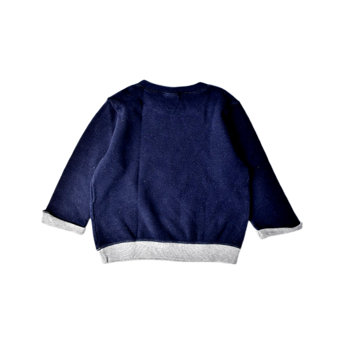 A Navy Crewneck Sweatshirts from Petit Bateau in size 2T for boy. (Back View)