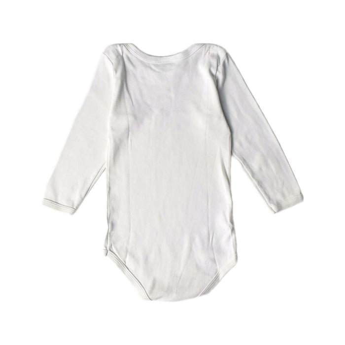 A White Long Sleeve Bodysuits from Petit Bateau in size 12-18M for boy. (Back View)