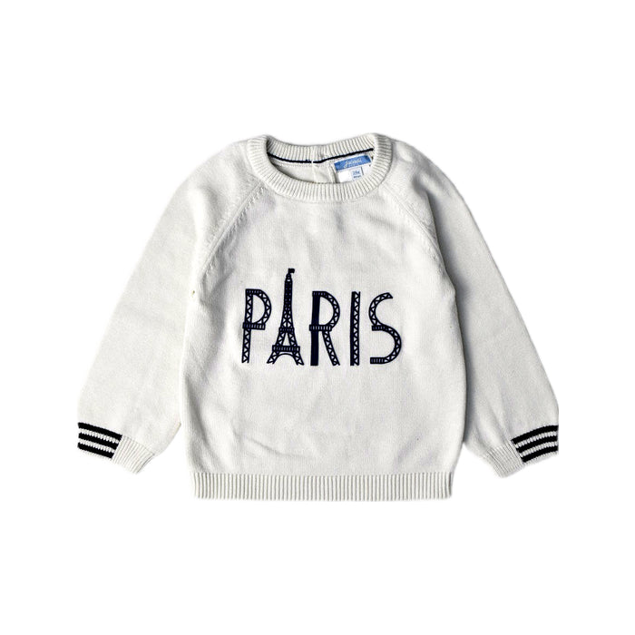 A White Crewneck Sweatshirts from Jacadi in size 2T for boy. (Front View)