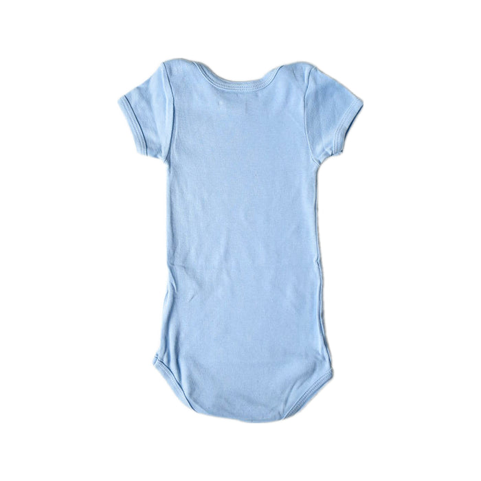 A Blue Short Sleeve Bodysuits from Petit Bateau in size 12-18M for boy. (Back View)