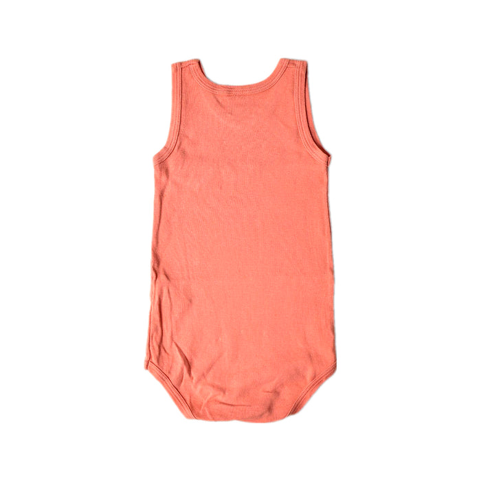 A Orange Sleeveless Bodysuits from Petit Bateau in size 12-18M for boy. (Back View)