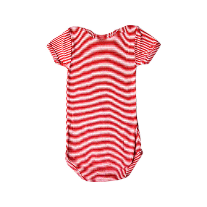 A Red Short Sleeve Bodysuits from Petit Bateau in size 12-18M for boy. (Back View)
