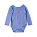 A Blue Long Sleeve Bodysuits from Petit Bateau in size 6-12M for boy. (Front View)