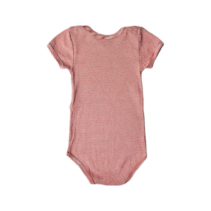 A Red Short Sleeve Bodysuits from Petit Bateau in size 3T for neutral. (Back View)
