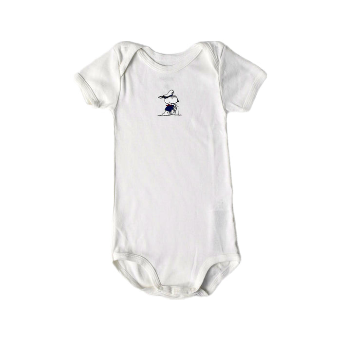 A White Short Sleeve Bodysuits from Petit Bateau in size 12-18M for boy. (Front View)