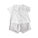 A White Short Sleeve Rompers from Petit Bateau in size 3-6M for boy. (Back View)