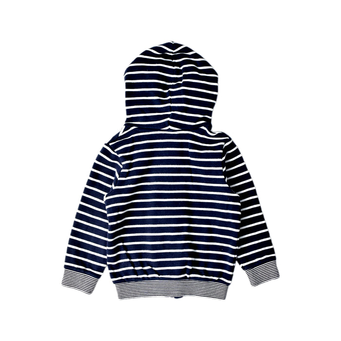 A Navy Zippered Sweatshirts from Petit Bateau in size 2T for boy. (Back View)