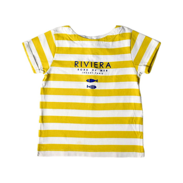A Yellow Short Sleeve Tops from Jacadi in size 2T for boy. (Front View)