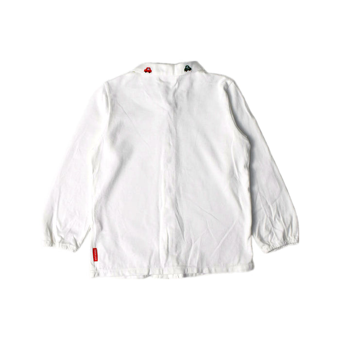 A White Long Sleeve Shirts from Miki House in size 3T for boy. (Back View)