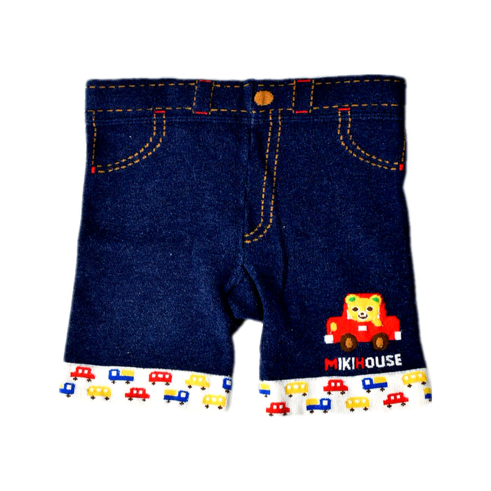A Navy Shorts from Miki House in size 6-12M for boy. (Front View)