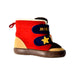 A Red Booties from Miki House in size 3T for boy. (Front View)