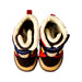 A Red Booties from Miki House in size 3T for boy. (Back View)