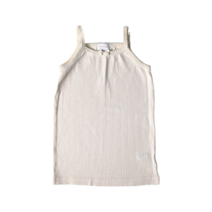 A Ivory Sleeveless Tops from Jamie Kay in size 6T for girl. (Front View)