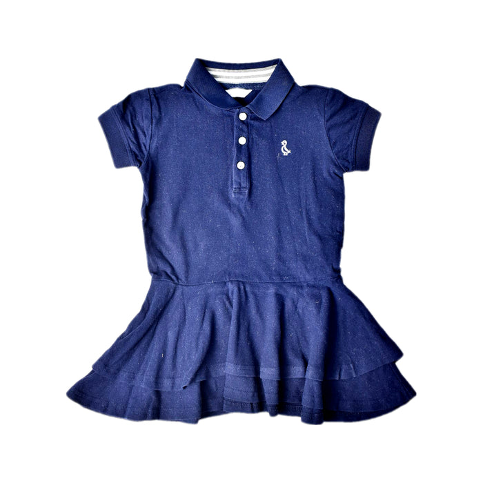 A Navy Short Sleeve Dresses from Raph and Remy in size 2T for girl. (Front View)