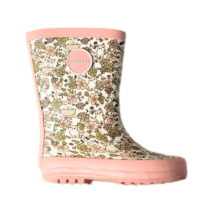 A Pink Rain Boots from Jamie Kay in size 3T for girl. (Front View)