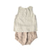 A Beige Shorts Sets from Quincy Mae in size 2T for girl. (Back View)