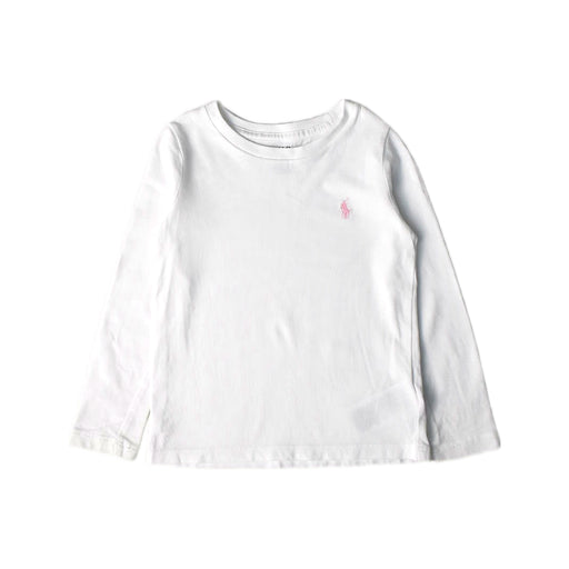 A White Long Sleeve T Shirts from Polo Ralph Lauren in size 3T for girl. (Front View)