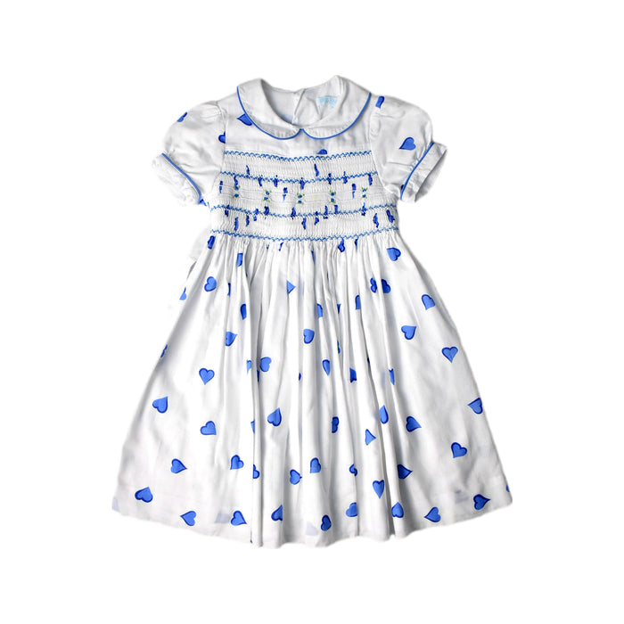 A Blue Short Sleeve Dresses from D. Porthault in size 3T for girl. (Front View)