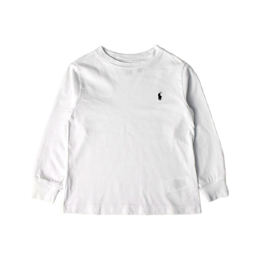 A White Long Sleeve T Shirts from Polo Ralph Lauren in size 3T for boy. (Front View)