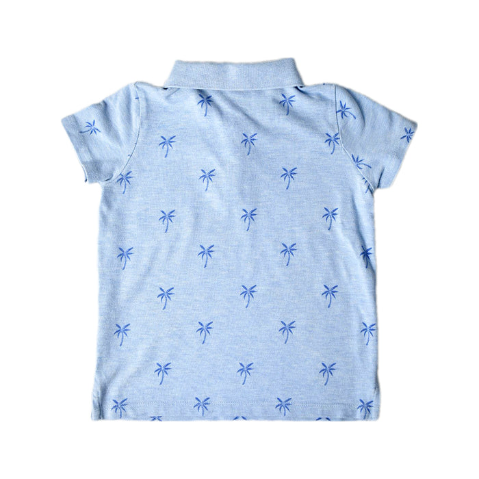 A Blue Short Sleeve Polos from Seed in size 4T for boy. (Back View)
