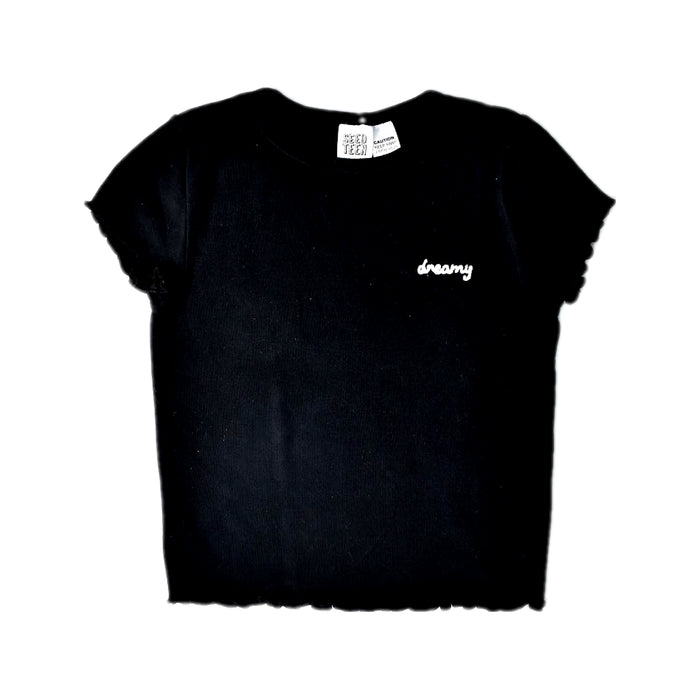 A Black Short Sleeve T Shirts from Seed in size 10Y for girl. (Front View)