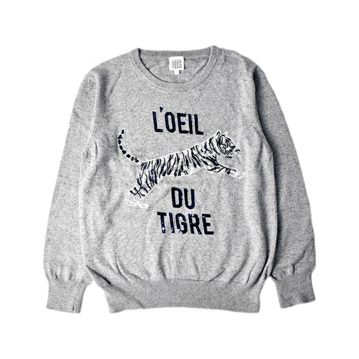 A Grey Crewneck Sweatshirts from Seed in size 10Y for girl. (Front View)