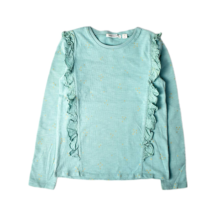 A Teal Long Sleeve Tops from Country Road in size 10Y for girl. (Front View)