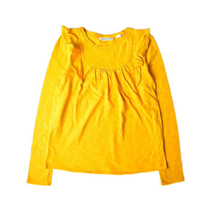A Yellow Long Sleeve Tops from Country Road in size 10Y for girl. (Front View)