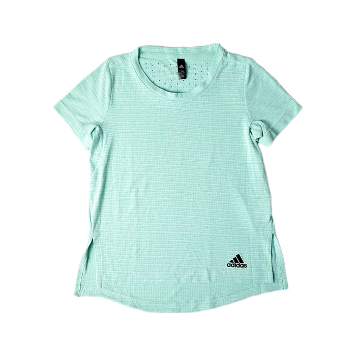 A Green Active Tops from Adidas in size 9Y for girl. (Front View)