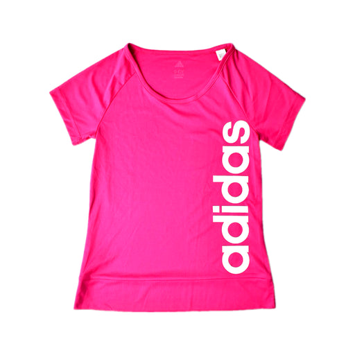 A Pink Short Sleeve T Shirts from Adidas in size 9Y for girl. (Front View)