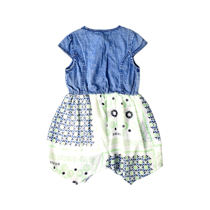 A Blue Short Sleeve Dresses from Guess in size 12-18M for girl. (Back View)