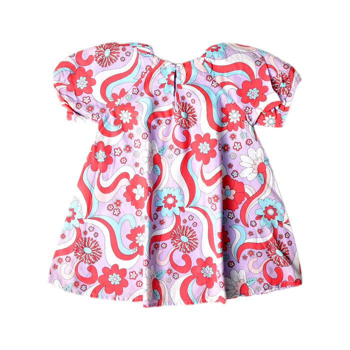 A Multicolour Short Sleeve Dresses from Seed in size 6-12M for girl. (Back View)