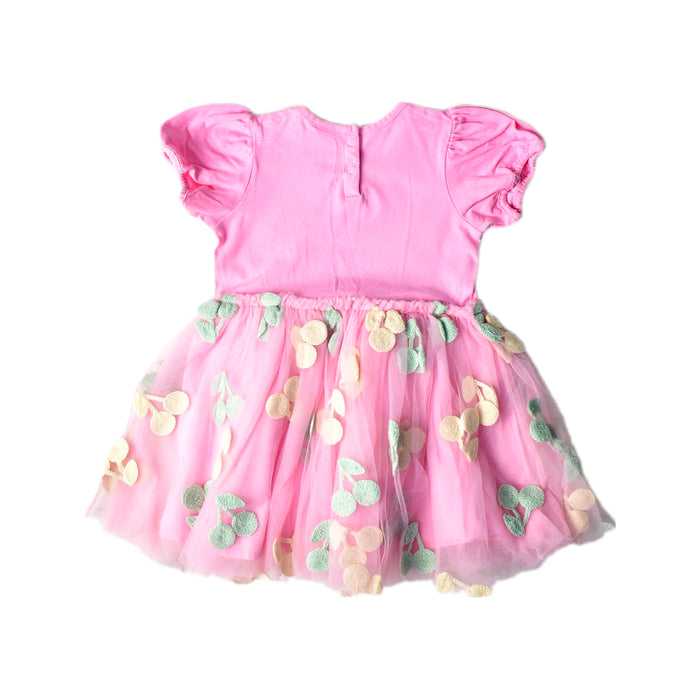 A Pink Short Sleeve Dresses from Seed in size 12-18M for girl. (Back View)