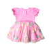 A Pink Short Sleeve Dresses from Seed in size 12-18M for girl. (Back View)