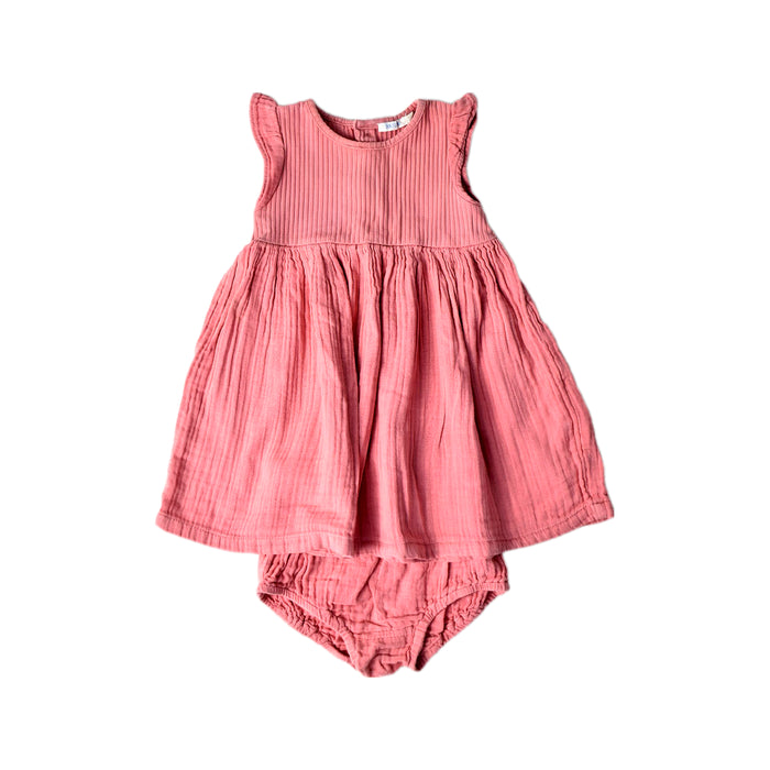 A Pink Dress Sets from Bout'Chou in size 3-6M for girl. (Front View)