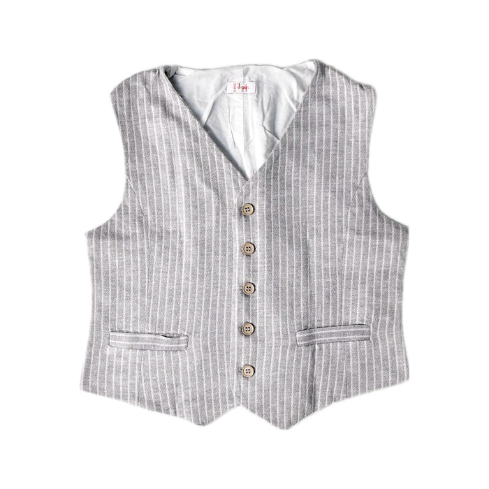 A Grey Suit Vests from Il Gufo in size 6T for boy. (Front View)