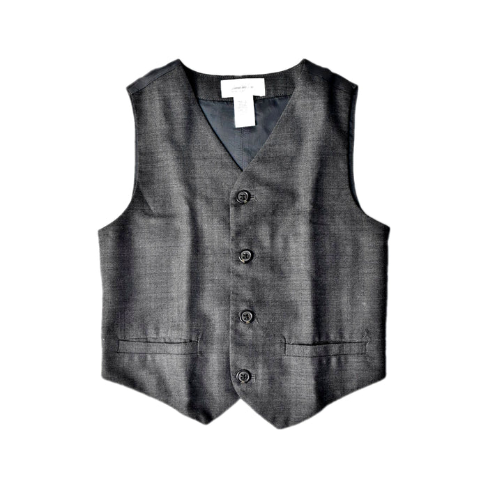 A Grey Suit Vests from Janie & Jack in size 6T for boy. (Front View)