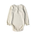 A Ivory Long Sleeve Bodysuits from Newbie in size 12-18M for girl. (Back View)