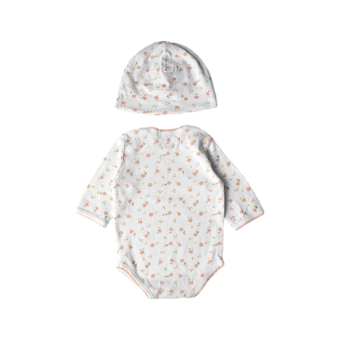 A White Long Sleeve Bodysuits from Marie Chantal in size 0-3M for girl. (Back View)