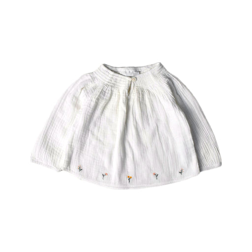 A White Long Sleeve Tops from The Little White Company in size 0-3M for girl. (Front View)