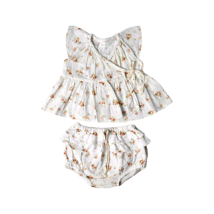A White Shorts Sets from Jamie Kay in size 3-6M for girl. (Front View)