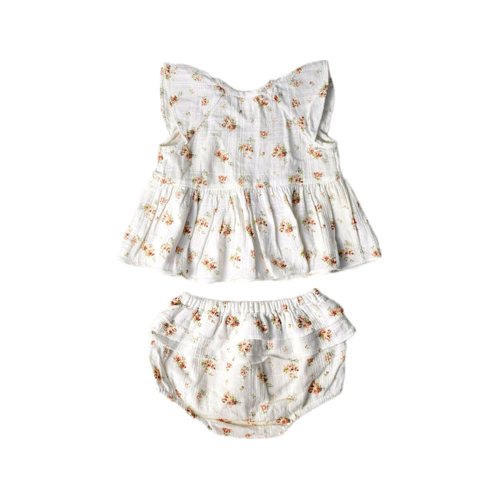 A White Shorts Sets from Jamie Kay in size 3-6M for girl. (Back View)