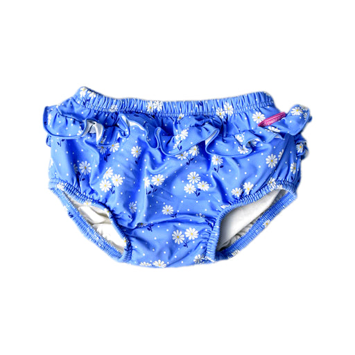 A Blue Swim Diapers from Jojo Maman Bébé in size 12-18M for girl. (Front View)