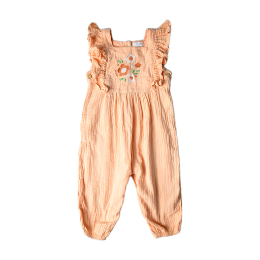 A Peach Sleeveless Jumpsuits from Mori in size 6-12M for girl. (Front View)