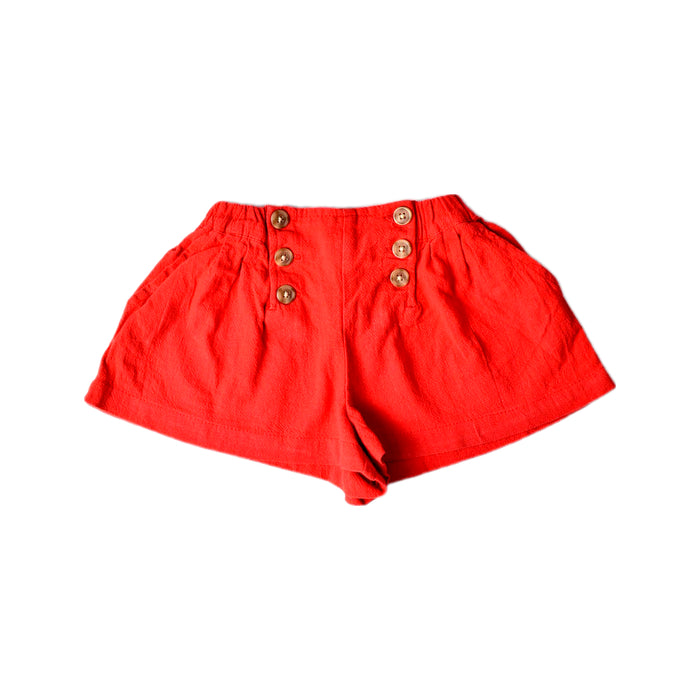 A Red Shorts from Seed in size 2T for girl. (Front View)
